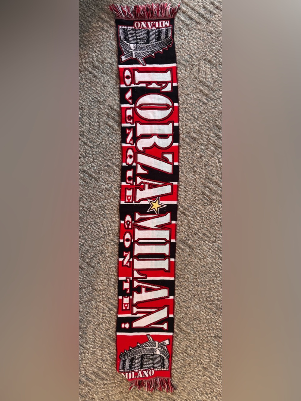 Revolution Forza Milan Wall Tapestry Scarf - Red, Black, White. Vintage 1990’s.